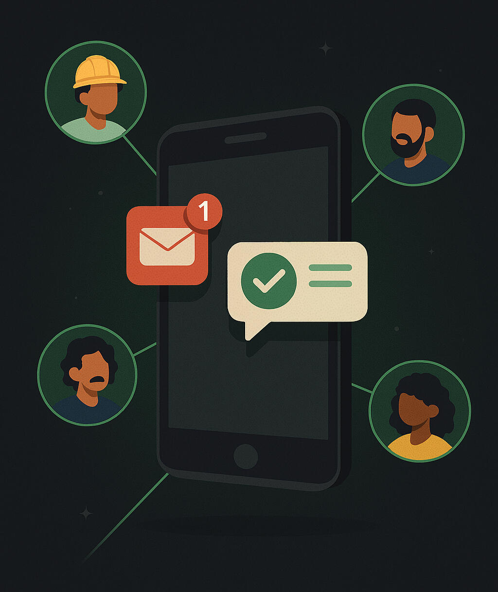 job alerts to dozens of contractors at once